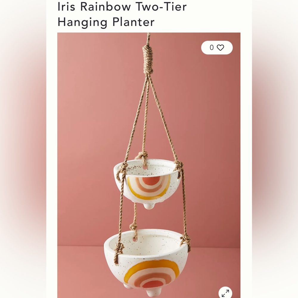 🆕 new in box 📦 Iris Rainbow Two-Tier Hanging Planter 🌈 🪴 from Anthropologie